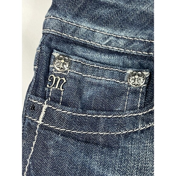 Miss Me JP4656-2L Womens 30 Bootcut Dark Wash Blue Jeans Embellished - Picture 7 of 16
